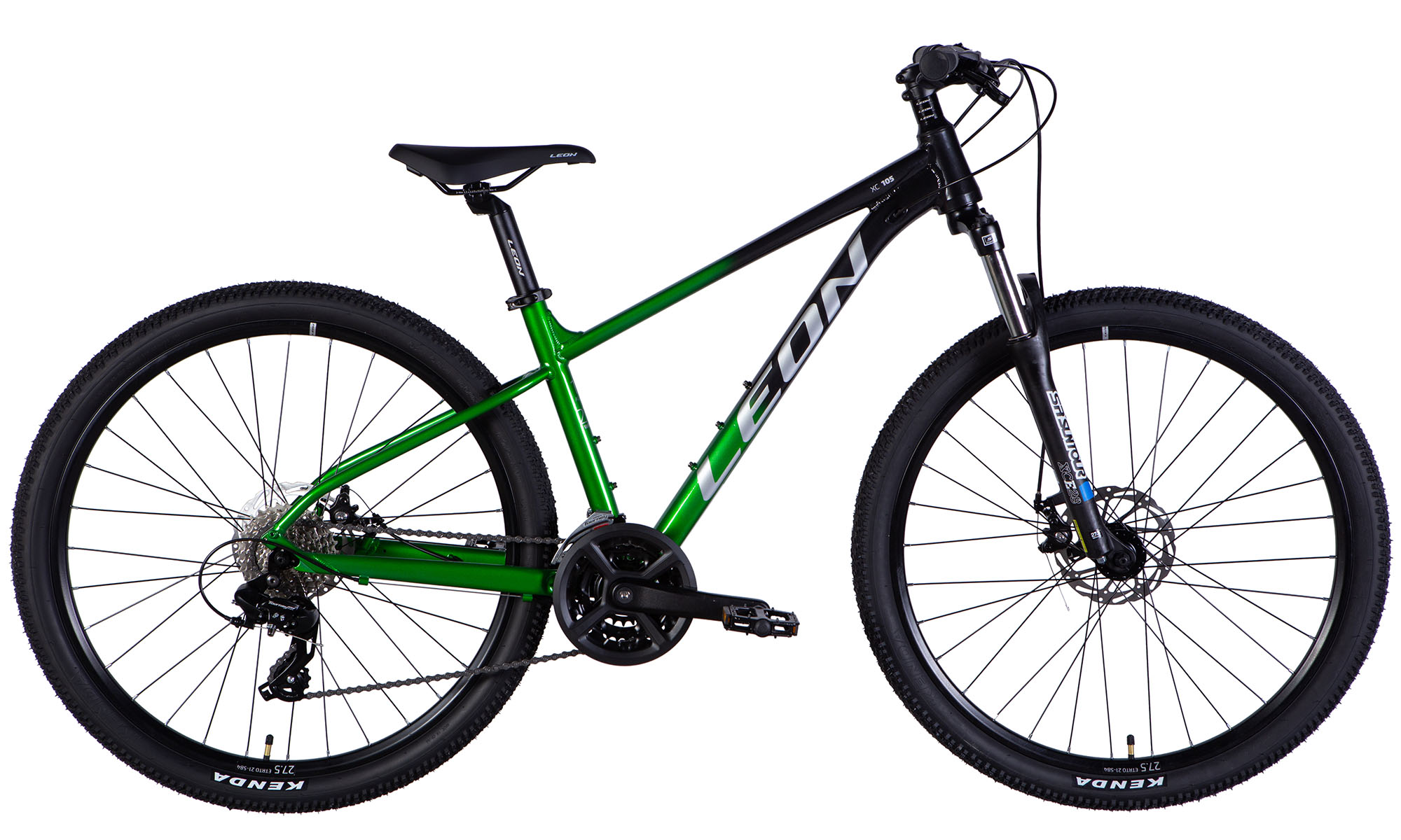 Фотографія Велосипед Leon XC 105 DD CS 27,5", розмір S, рама 16", 2025,чорний з зеленим 2025 Фотографія Велосипед Leon XC 105 DD CS 27,5", розмір S, рама 16", 2025,чорний з зеленим 2025